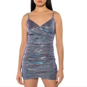 Akira KEEP UP Ultra Shimmer Strapless Mini Dress